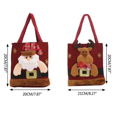 Stylish Children Candy Gift Bag with Multi-pattern Design for Christmas Convenient Christmas Candy Handbag for Kids