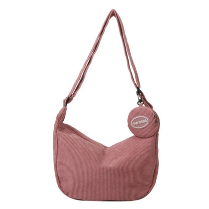 Stylish Corduroy Crossbody Bag with Adjustable Strap Perfect for Work Travel Shopping Dating