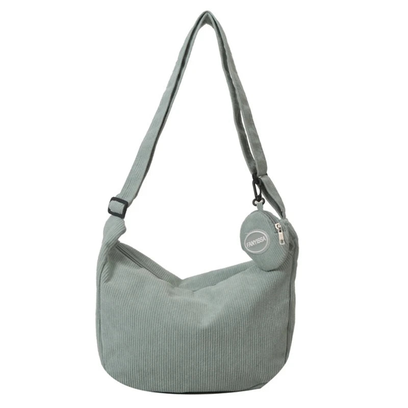 Stylish Corduroy Crossbody Bag with Adjustable Strap Perfect for Work Travel Shopping Dating