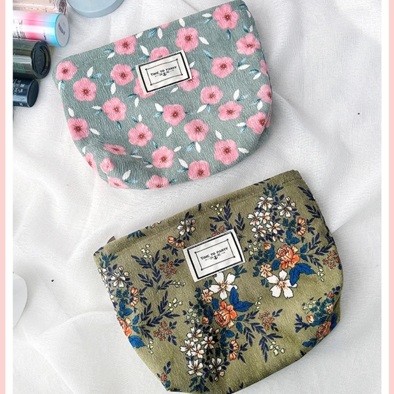Stylish Floral Travel Toiletry Bag for Women Girls Makeup Cosmetic Bag