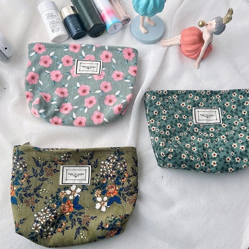 Stylish Floral Travel Toiletry Bag for Women Girls Makeup Cosmetic Bag