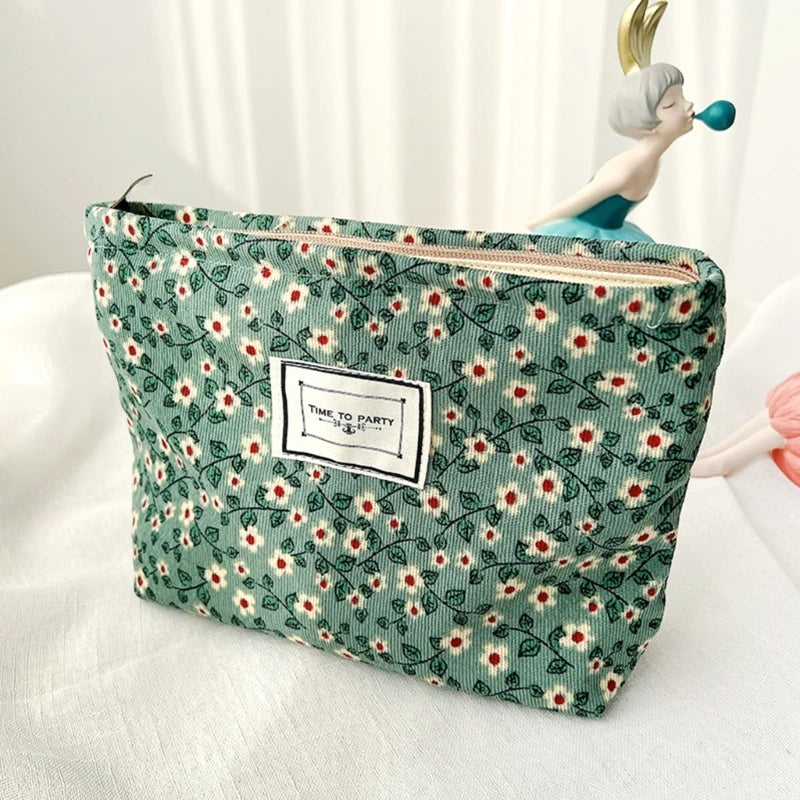 Stylish Floral Travel Toiletry Bag for Women Girls Makeup Cosmetic Bag