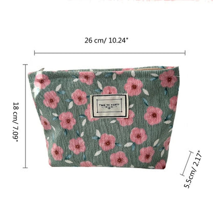 Stylish Floral Travel Toiletry Bag for Women Girls Makeup Cosmetic Bag