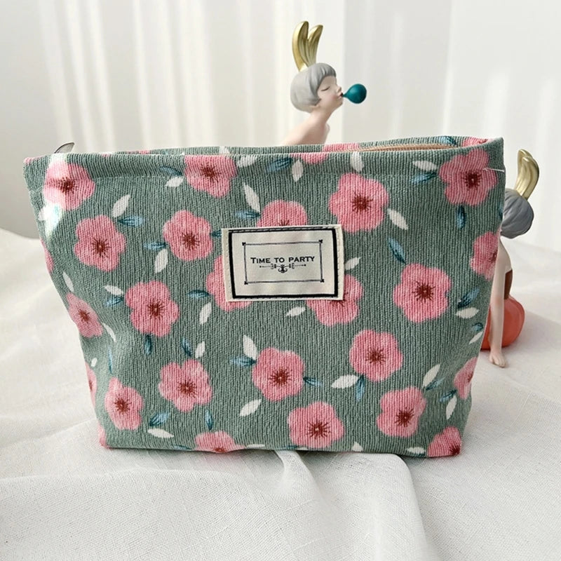 Stylish Floral Travel Toiletry Bag for Women Girls Makeup Cosmetic Bag