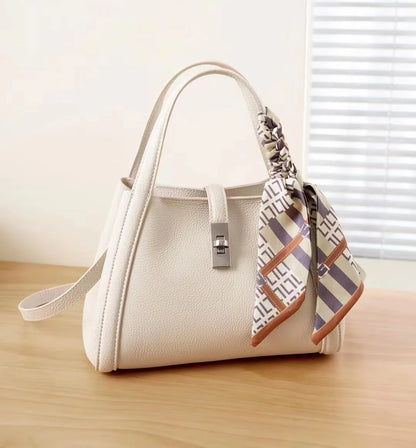 Stylish Genuine Leather Handbag Lady 2024 New Women Large Capacity Portable Crossbody Tote Bags Commuter All-match Purses Clutch