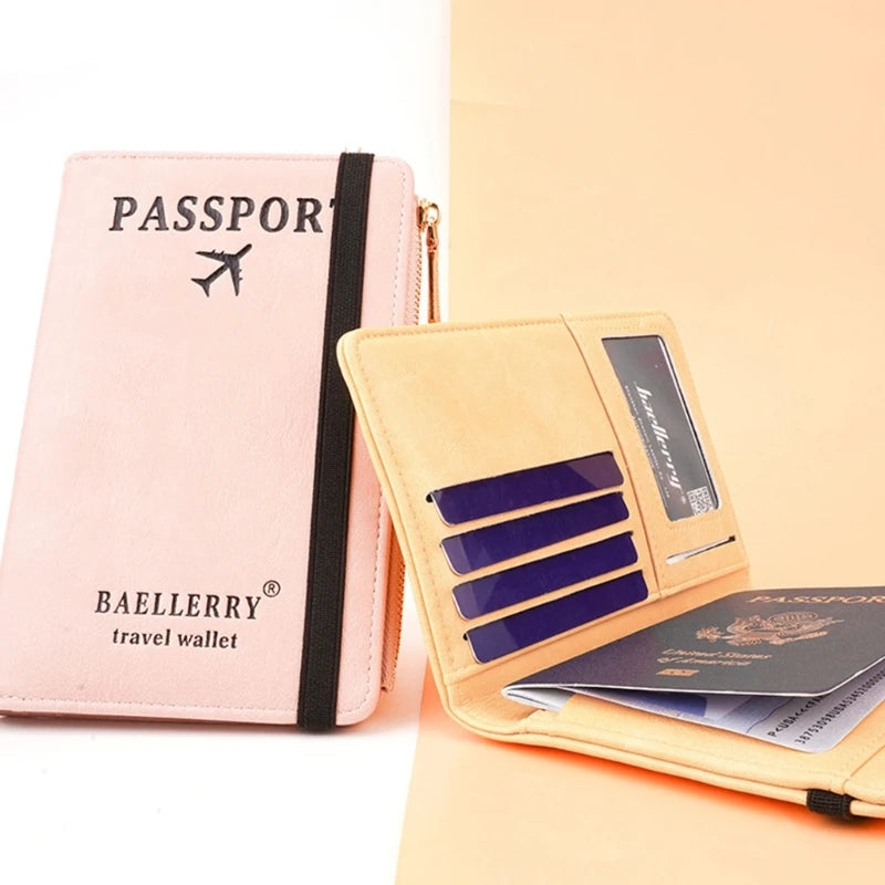 Stylish Passport Wallet with Multiple Card Slots Blocking Keep Your Documents Organized and Secure