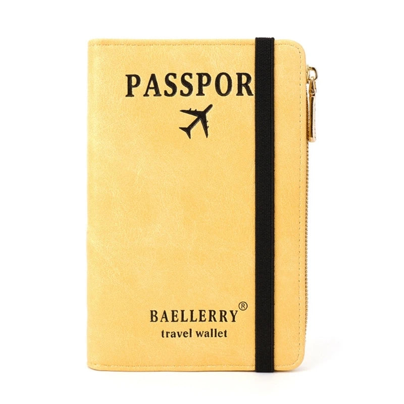 Stylish Passport Wallet with Multiple Card Slots Blocking Keep Your Documents Organized and Secure