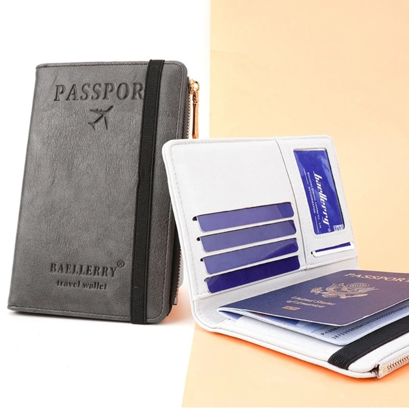 Stylish Passport Wallet with Multiple Card Slots Blocking Keep Your Documents Organized and Secure