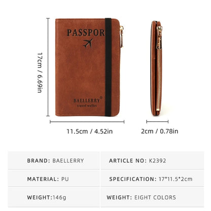 Stylish Passport Wallet with Multiple Card Slots Blocking Keep Your Documents Organized and Secure