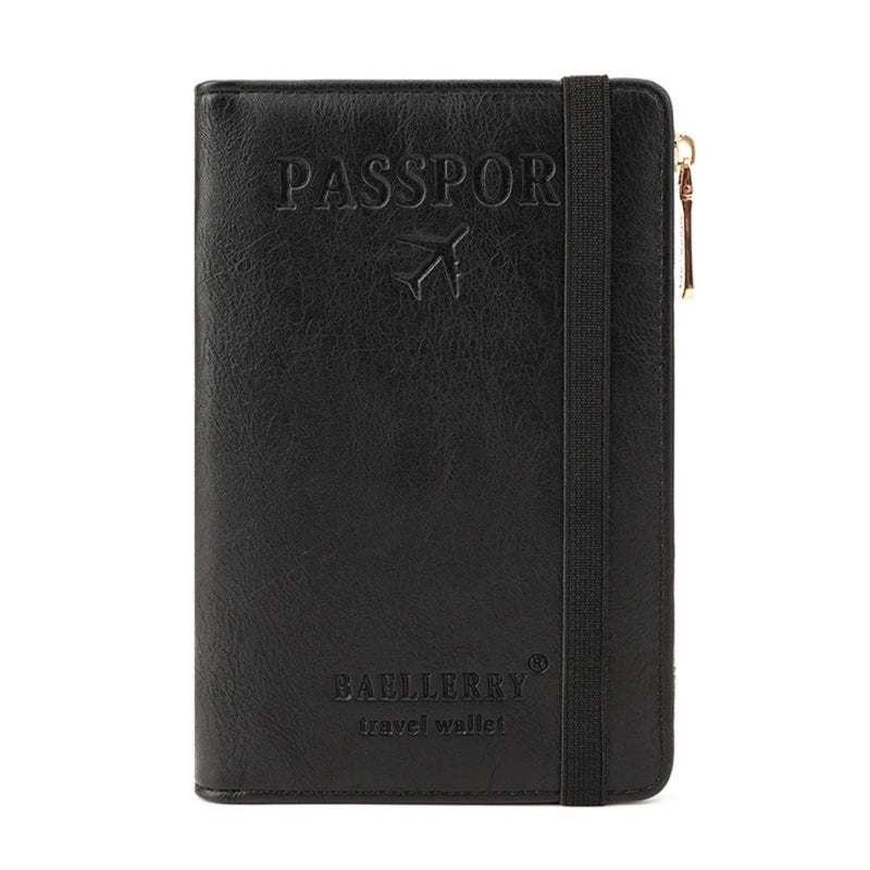 Stylish Passport Wallet with Multiple Card Slots Blocking Keep Your Documents Organized and Secure
