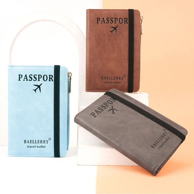 Stylish Passport Wallet with Multiple Card Slots Blocking Keep Your Documents Organized and Secure