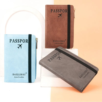 Stylish Passport Wallet with Multiple Card Slots Blocking Keep Your Documents Organized and Secure