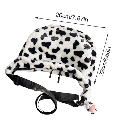Stylish Single Shoulder Plush Bag with Lovely Cow Designs Lightweight Handbag