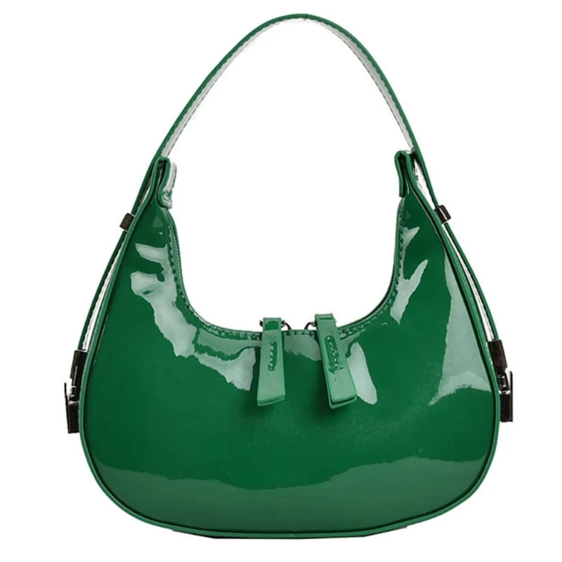Stylish Small Handbag and Purse for Women Trendy PU Half Moon Shape Shoulder Bag