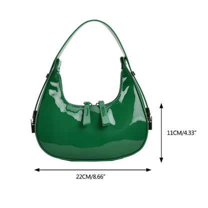 Stylish Small Handbag and Purse for Women Trendy PU Half Moon Shape Shoulder Bag