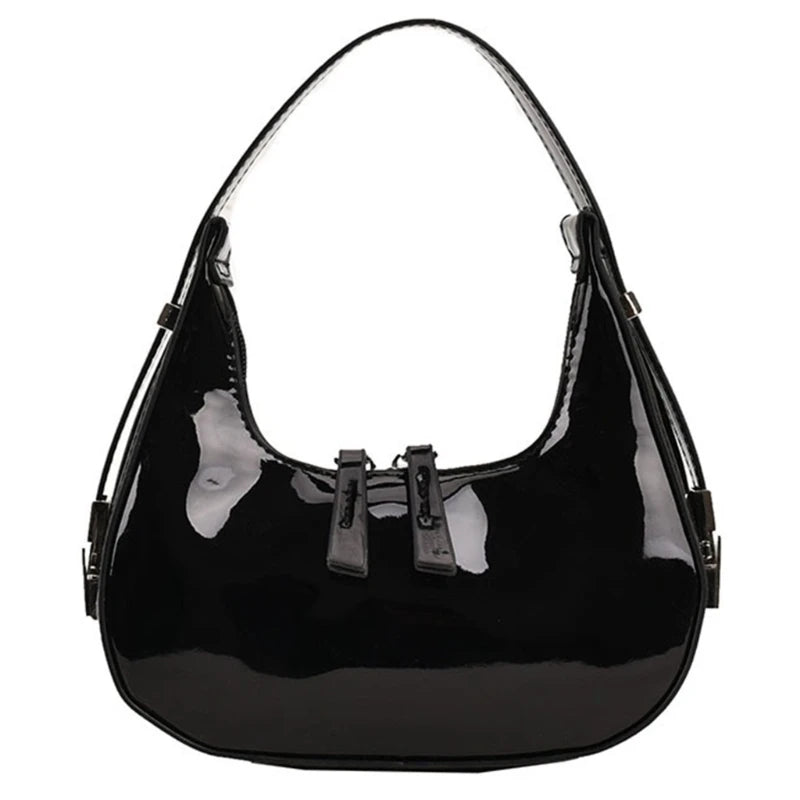 Stylish Small Handbag and Purse for Women Trendy PU Half Moon Shape Shoulder Bag