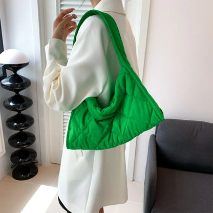 Stylish Women's Diamond Patterned Nylon Down Coat Bag Lightweight and Cozy