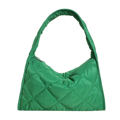 Stylish Women's Diamond Patterned Nylon Down Coat Bag Lightweight and Cozy