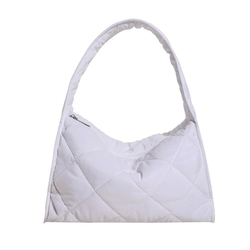 Stylish Women's Diamond Patterned Nylon Down Coat Bag Lightweight and Cozy