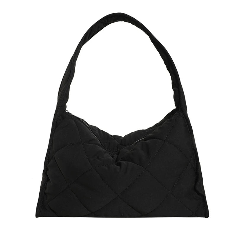 Stylish Women's Diamond Patterned Nylon Down Coat Bag Lightweight and Cozy