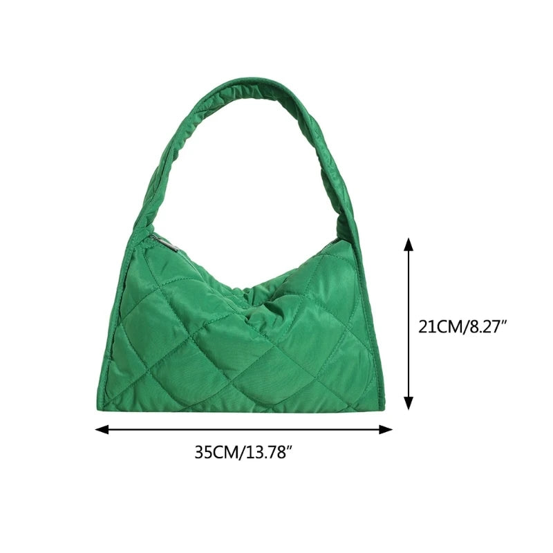 Stylish Women's Diamond Patterned Nylon Down Coat Bag Lightweight and Cozy