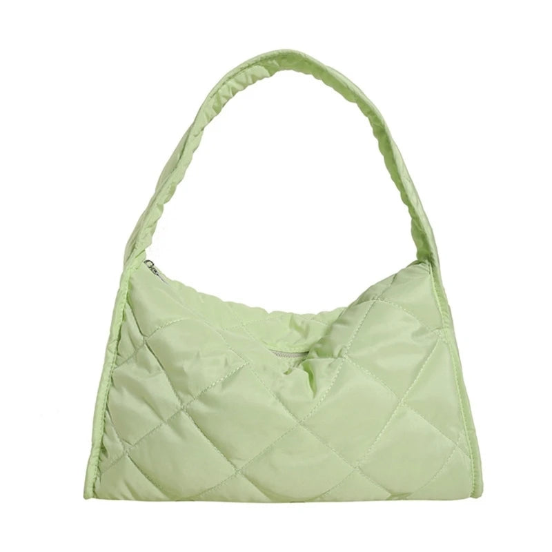 Stylish Women's Diamond Patterned Nylon Down Coat Bag Lightweight and Cozy