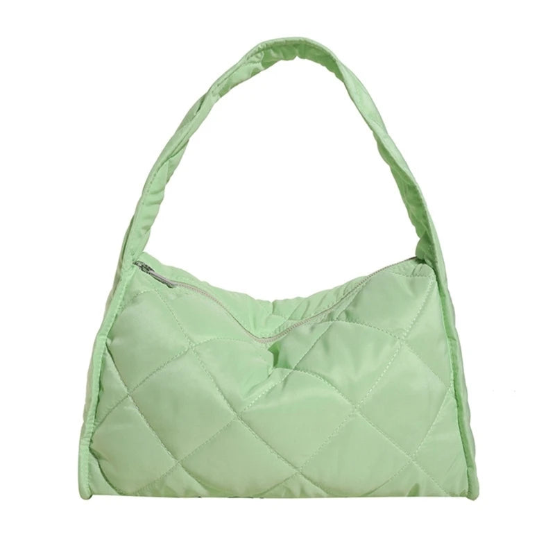 Stylish Women's Diamond Patterned Nylon Down Coat Bag Lightweight and Cozy