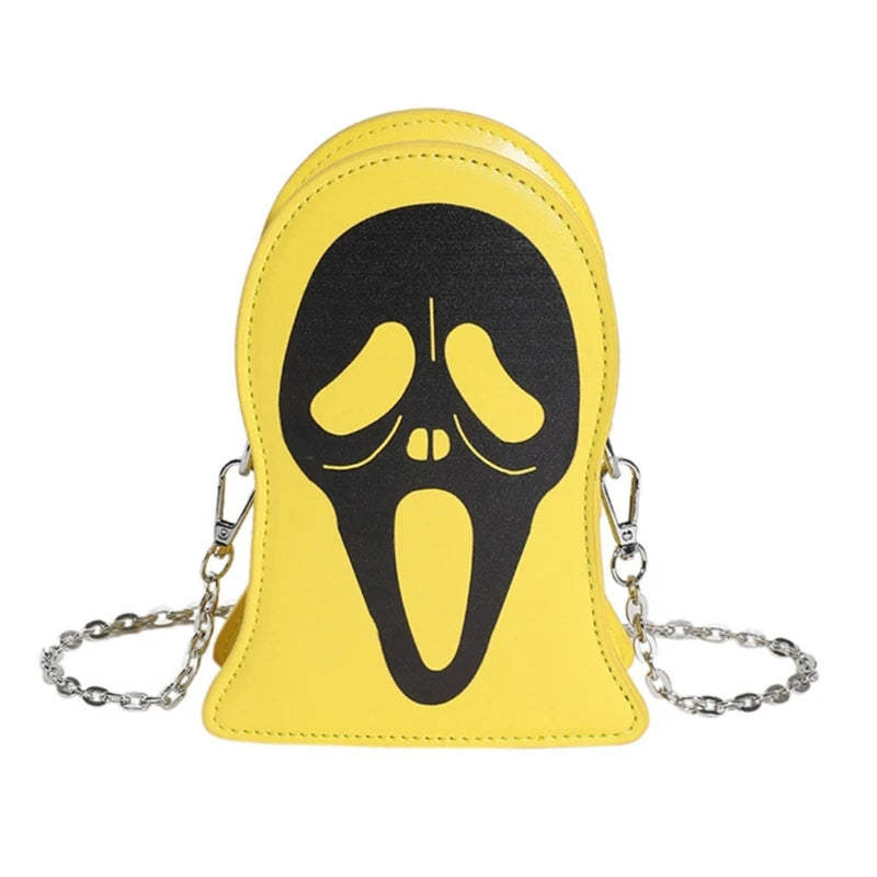 Stylish and Functional Sling Bag Halloween Skull Pattern Shoulder Bag for Everyday Use