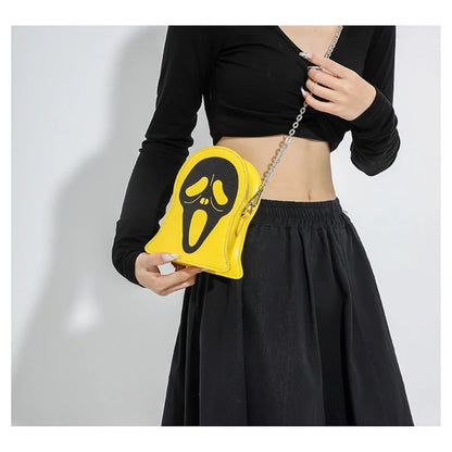 Stylish and Functional Sling Bag Halloween Skull Pattern Shoulder Bag for Everyday Use