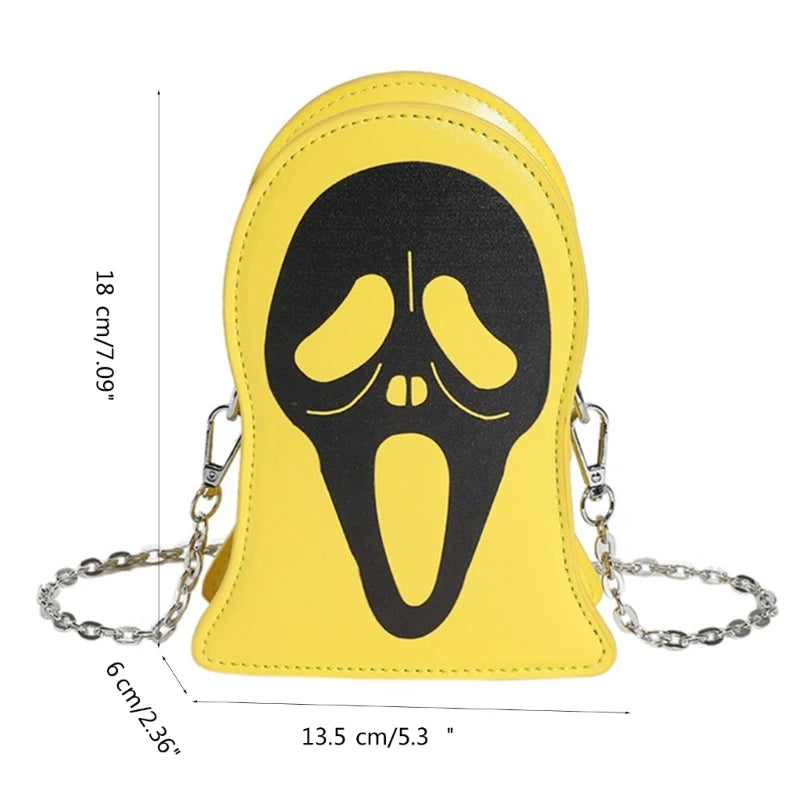 Stylish and Functional Sling Bag Halloween Skull Pattern Shoulder Bag for Everyday Use