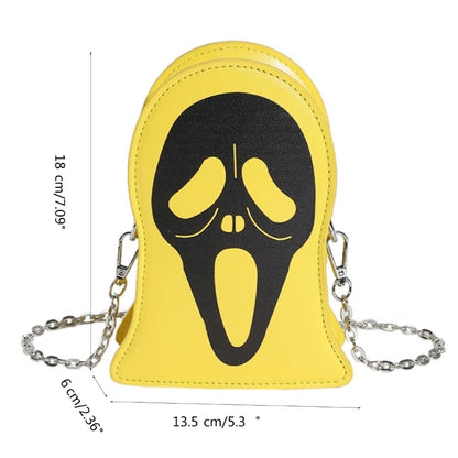 Stylish and Functional Sling Bag Halloween Skull Pattern Shoulder Bag for Everyday Use