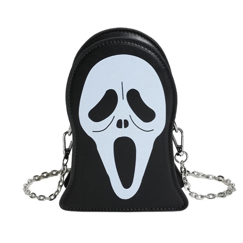 Stylish and Functional Sling Bag Halloween Skull Pattern Shoulder Bag for Everyday Use