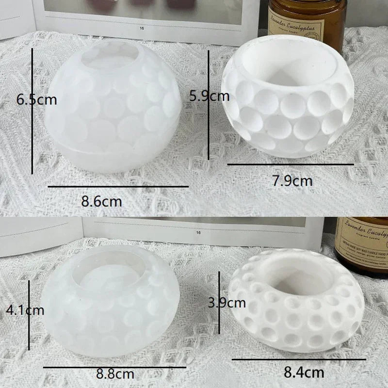 Succulent Plant Pots Molds Silicone Flowerpot Epoxy Resin Mould DIY Handmade Round Concrete Candle Jar Silicone Mould