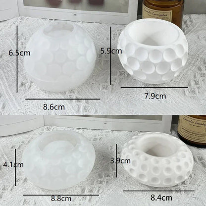 Succulent Plant Pots Molds Silicone Flowerpot Epoxy Resin Mould DIY Handmade Round Concrete Candle Jar Silicone Mould