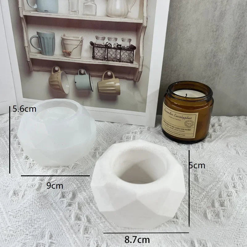 Succulent Plant Pots Molds Silicone Flowerpot Epoxy Resin Mould DIY Handmade Round Concrete Candle Jar Silicone Mould