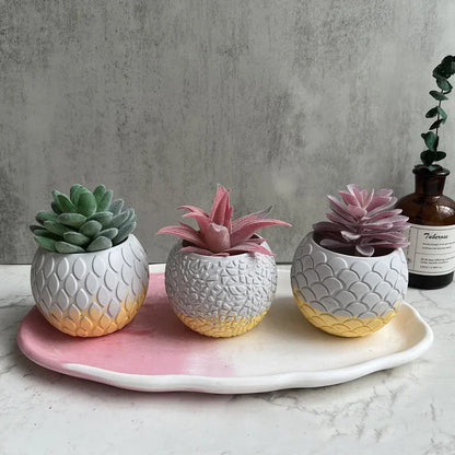 Succulent Plant Pots Molds Silicone Flowerpot Epoxy Resin Mould DIY Handmade Round Concrete Candle Jar Silicone Mould
