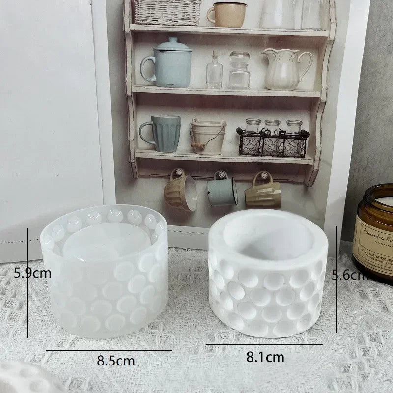 Succulent Plant Pots Molds Silicone Flowerpot Epoxy Resin Mould DIY Handmade Round Concrete Candle Jar Silicone Mould