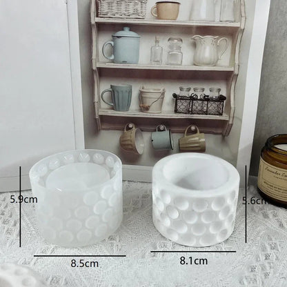 Succulent Plant Pots Molds Silicone Flowerpot Epoxy Resin Mould DIY Handmade Round Concrete Candle Jar Silicone Mould