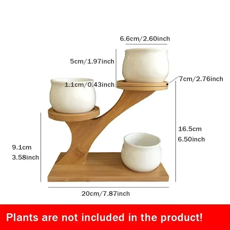 Succulents Ceramic Potted Desktop Can Rotate Ferris Wheel Flower Pot Creative Decoration Office Flower Container lettre en bois