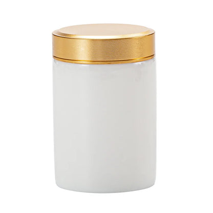 Suet Jade White Porcelain Tea Caddies ,Ceramic Mini Sealed Can ,Small Portable Travel Carrying Tea Can