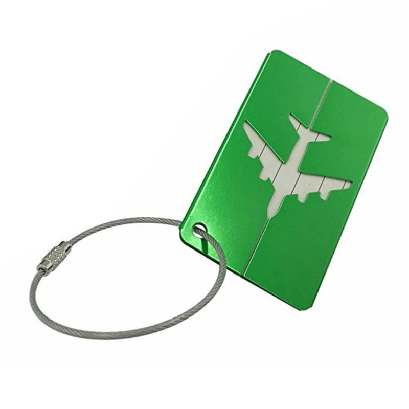 Suitcase Luggage Tags with Name Address Card Aluminum Suitcase Label Baggage Identifier Backpack Tags and Metal Loop