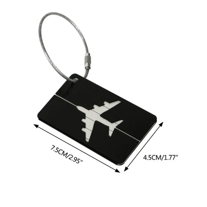 Suitcase Luggage Tags with Name Address Card Aluminum Suitcase Label Baggage Identifier Backpack Tags and Metal Loop