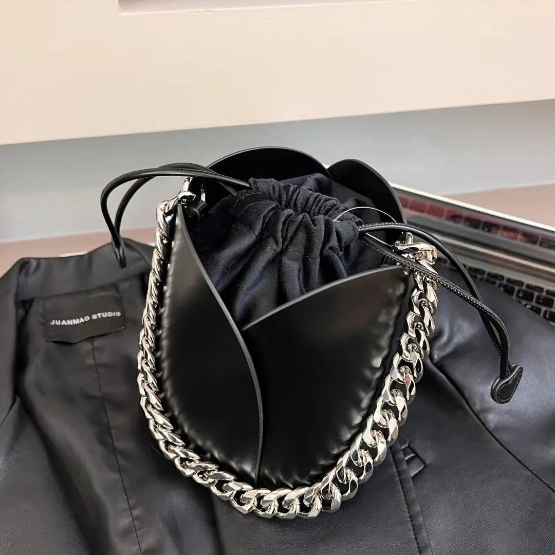 Summer Bag for Women 2024 New Chain Bucket Bag for Women one Shoulder Crossbody Hand-held Bag Vegetable Basket