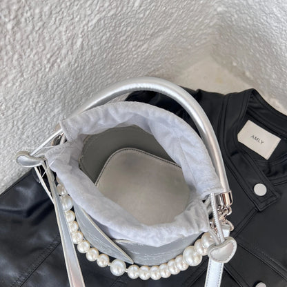 Summer Bag for Women 2024 New Chain Bucket Bag for Women one Shoulder Crossbody Hand-held Bag Vegetable Basket