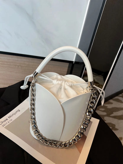 Summer Bag for Women 2024 New Chain Bucket Bag for Women one Shoulder Crossbody Hand-held Bag Vegetable Basket