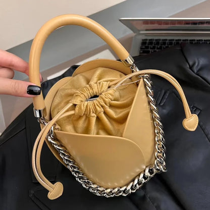 Summer Bag for Women 2024 New Chain Bucket Bag for Women one Shoulder Crossbody Hand-held Bag Vegetable Basket