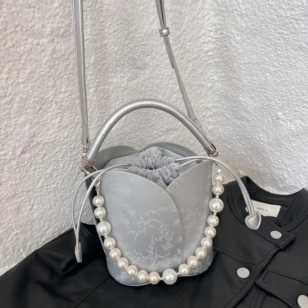 Summer Bag for Women 2024 New Chain Bucket Bag for Women one Shoulder Crossbody Hand-held Bag Vegetable Basket