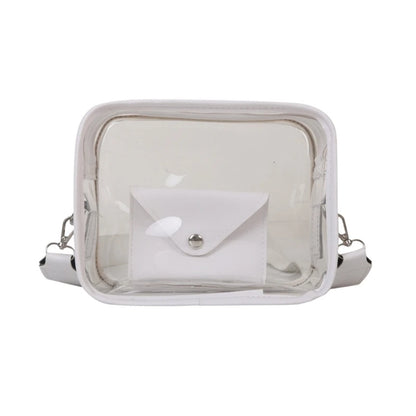 Summer Causual PVC Transparent Crossbody Bag for Women Girls Female Bag Clear Messenger Shoulder Bag with Wallet