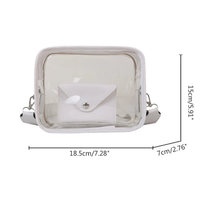 Summer Causual PVC Transparent Crossbody Bag for Women Girls Female Bag Clear Messenger Shoulder Bag with Wallet