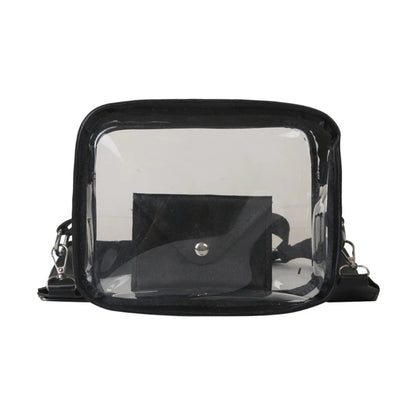 Summer Causual PVC Transparent Crossbody Bag for Women Girls Female Bag Clear Messenger Shoulder Bag with Wallet